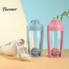 Bouteille Shaker Mélangeur de Protéines à Double Couche avec Poignée et Bille Mélangeuse, Tasse à Eau de Voyage Sportive Bouteille à Bille, pour Fitness Musculation Utilisation Extérieure Entraînement