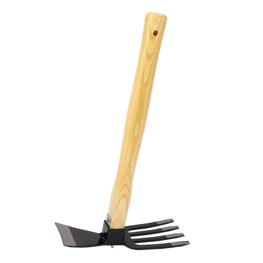 Hand Hoe Rake Tool Carbon Steel Wooden Handle Gardening Digger for Weeding Harvesting Digging Planti