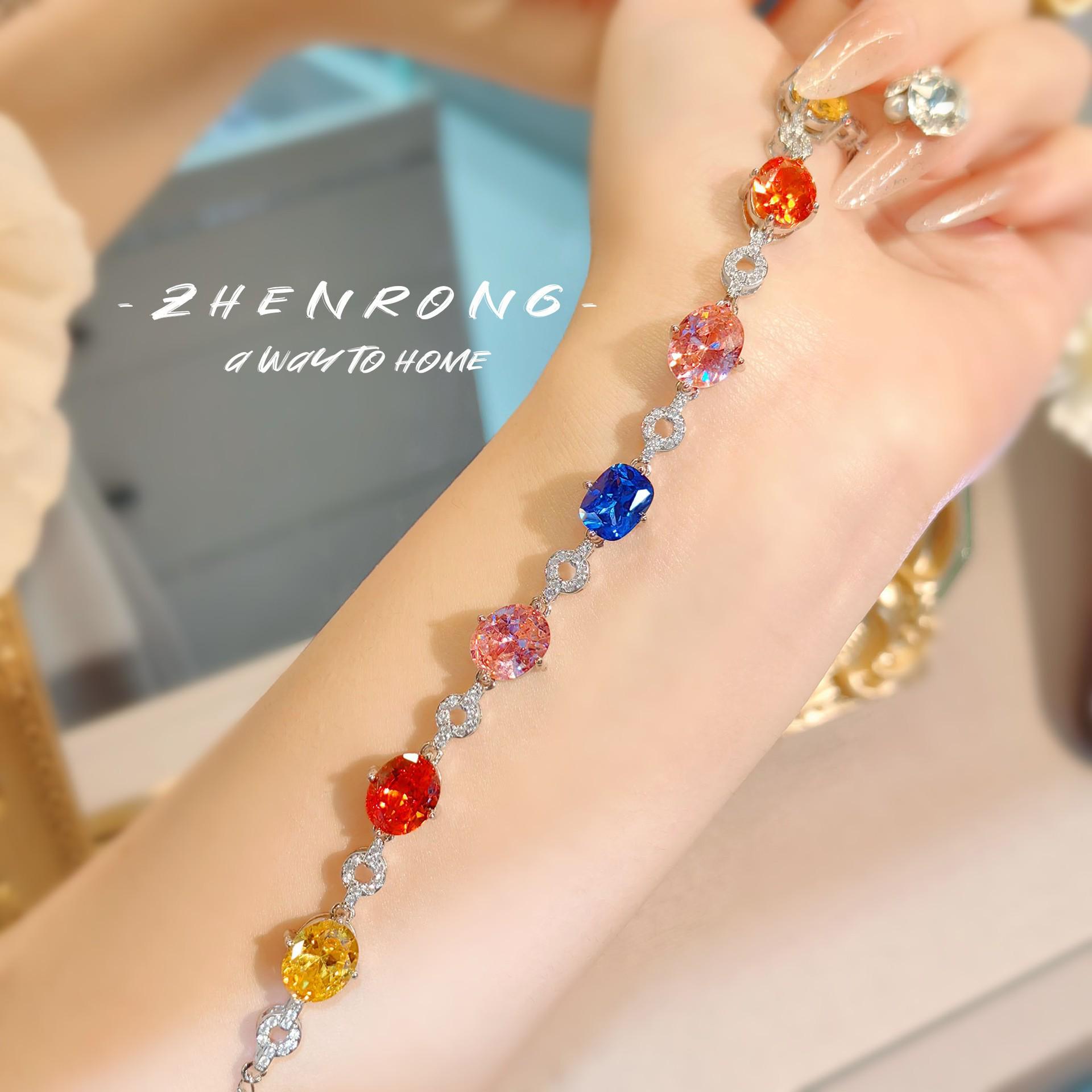 

Rainbow Crystal Candy Bracelet: Versatile Luxury Jewelry for Women