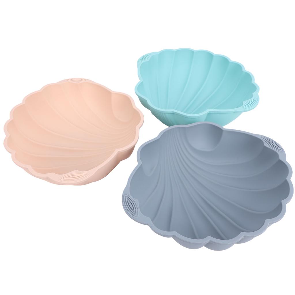 3pcs Silicone Shell Cake Mold Large Seashell Non Stick Easy Release Cheesecake Mold for Party Wedding