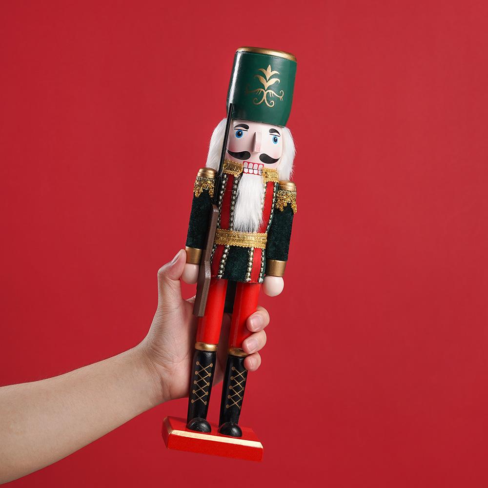2pcs Nutcracker Puppet Soldier Ornament Doll Merry Christmas Decoration Creative Gift Wooden Handicrafts Desktop Cute Ornament