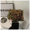 Black And White Sparkly Underarm Bag Women 2024 New Spring Nightclub Chain Small Square Bag Street Fashion