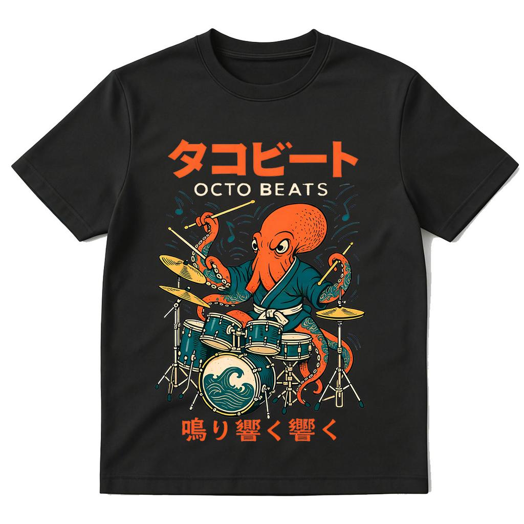 Japanese Octo Beats Osaka Dotonbori Drunken Octopus Funny T Shirts Men Women Retro Harajuku Ove