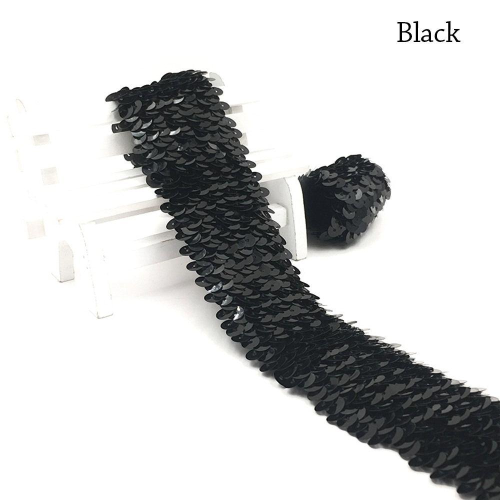 4.8cm/1M Wide Hand Decorated Stretch Dance Costume Accessories DIY Sequin Lace Ribbon  Jewelry