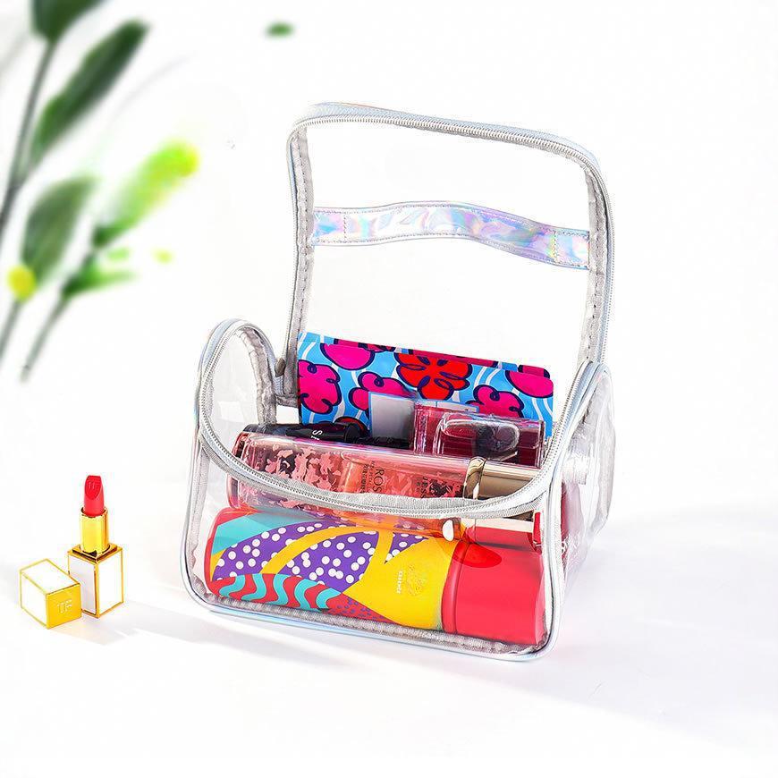 Makeup Bag, Instagram Style, Large Capacity, Portable Travel Wash, Rinse Cosmetics, Transparent Storage Bag, Lightweight Design, Reusable