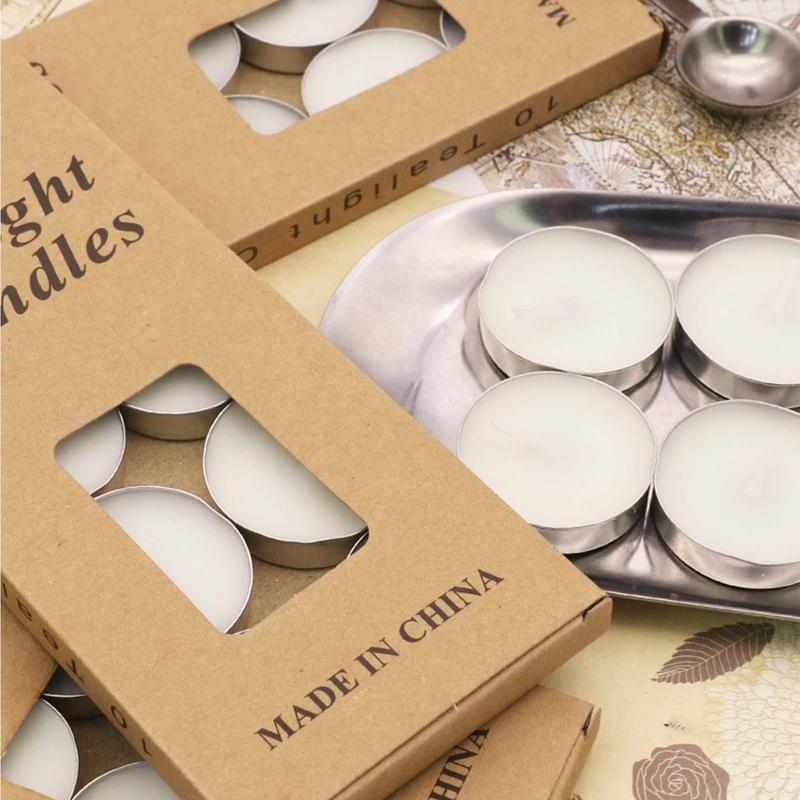 10 Pcs White Tea Light Candles Small Smokeless And Dripless Tealights Candles Set For Home Pool Dinner And Weddings Supplies