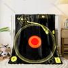 1PC Golden Vinyl Record Turntable Print Adult Children Warm Blankets Home Travel Car Soft Comfortable Suitable for All Seasons