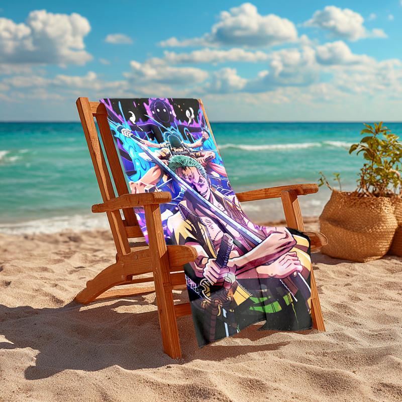 1Pc One Piece Zoro'S Determination Beach Towel Quick Dry Multiuse For Beach Pool Gym Yoga Home Travel Christmas Halloween Xmas Gift L1180