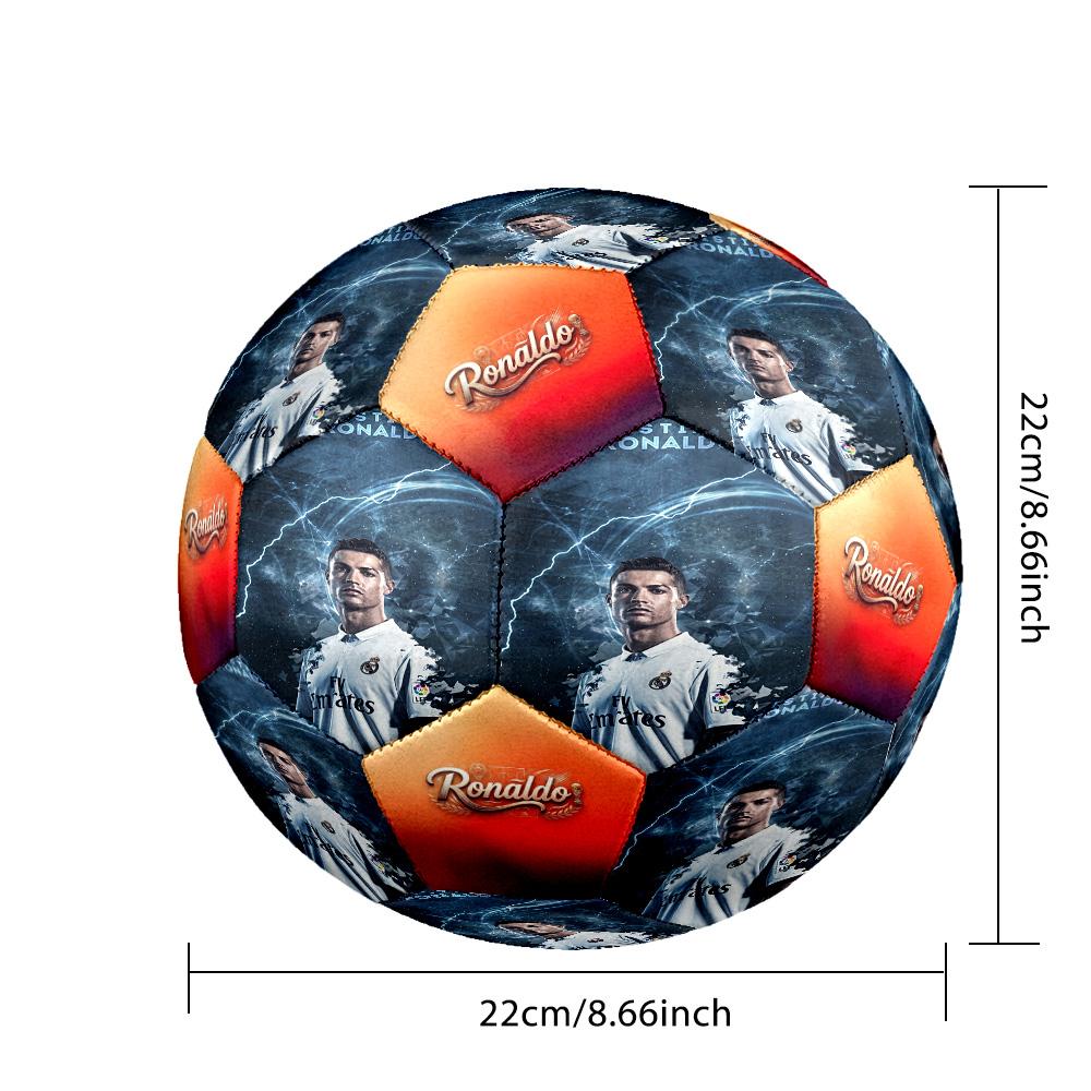 Ronaldo's Superhero Flames Soccer Ball Size 5 Football Machine-Stitched Indoor/Outdoor Training and Matches perfect gift for sports enthusiasts