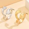 Minimalist 18K Gold Stainless Steel Adjustable Ring for Women