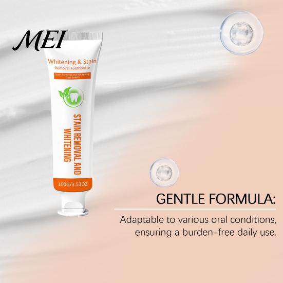 Enamel Protection Toothpaste 100G Stain Removal Teeth Whitening Toothpaste, Gentle Cleansing for Remover Men Women, Fresh Breath Oral Care Mints