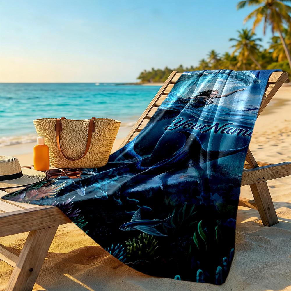 Gothic Illustrations Customizable Name Beach Towel Super Soft Microfiber Quickdry Fabric Perfect for Traveling Yoga Camping and Swimming