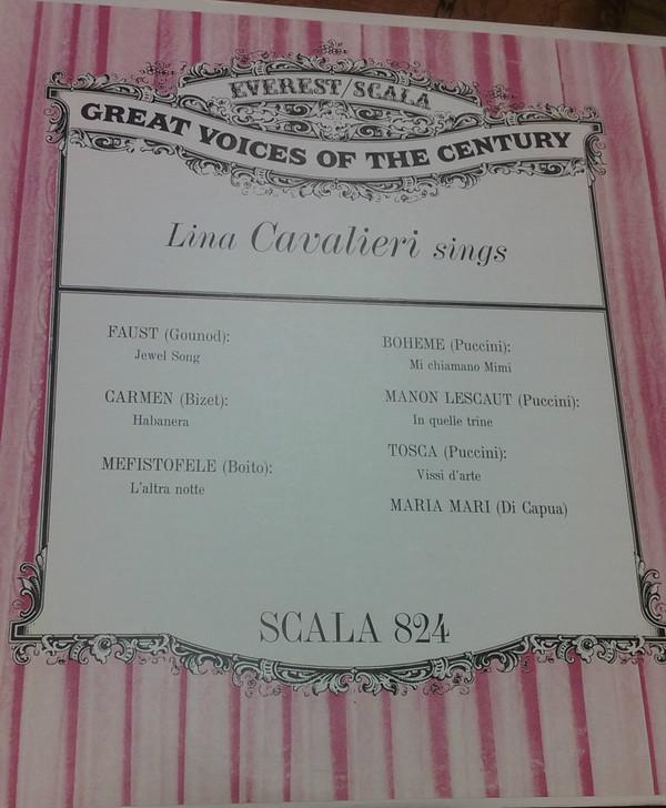 

LP Record LINA CAVALIERI Great Voices Of The Century Lina SC824 EverestScala US Classical Used