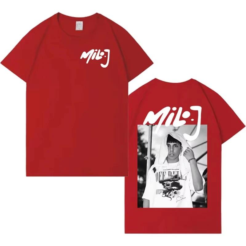 2026 Rapper Milo J Trendy Graphic Cover T-shirt Mens Womens Gothic T Shirts Aesthetic Crewneck Pure Cotton Short Sleeve Tee Y2k