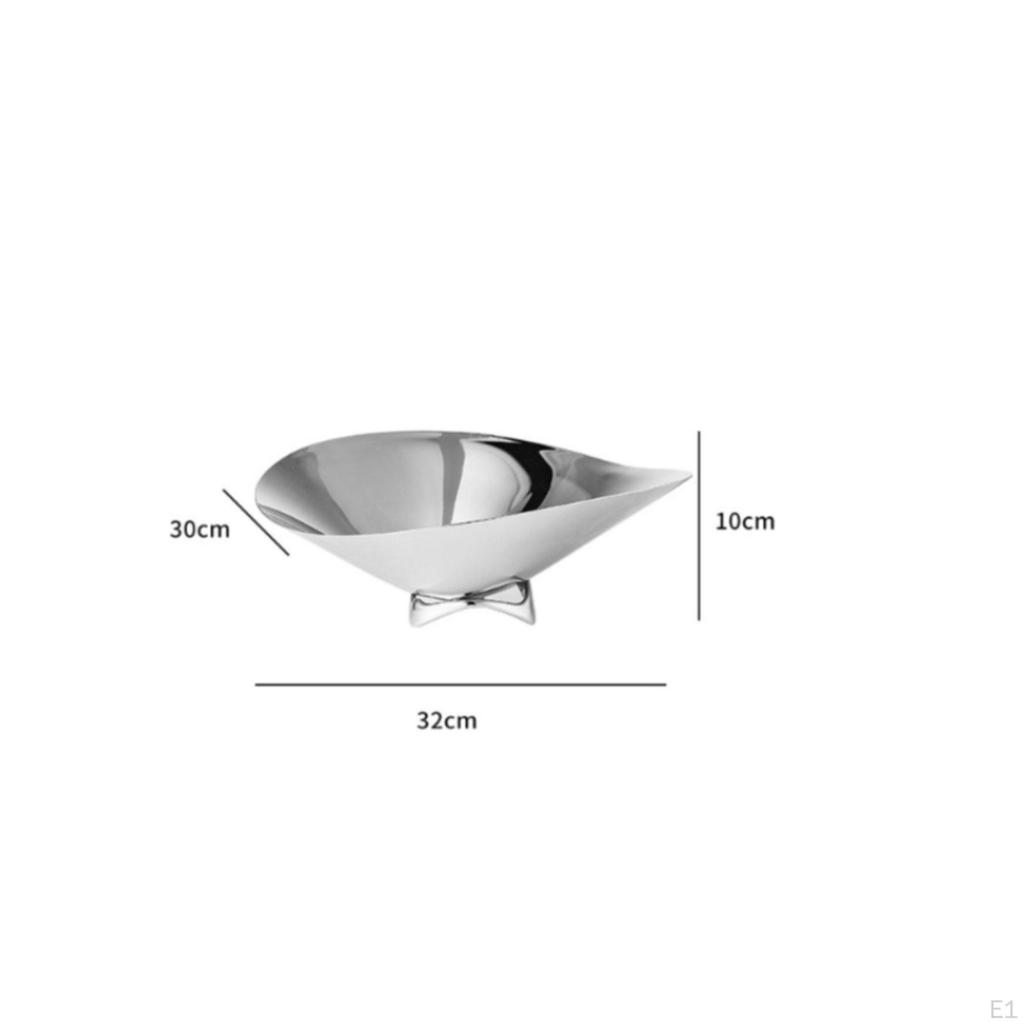 Stainless Steel Fruit Bowl Nordic Mirror Refined Home Decor for Gift, Dining Table,