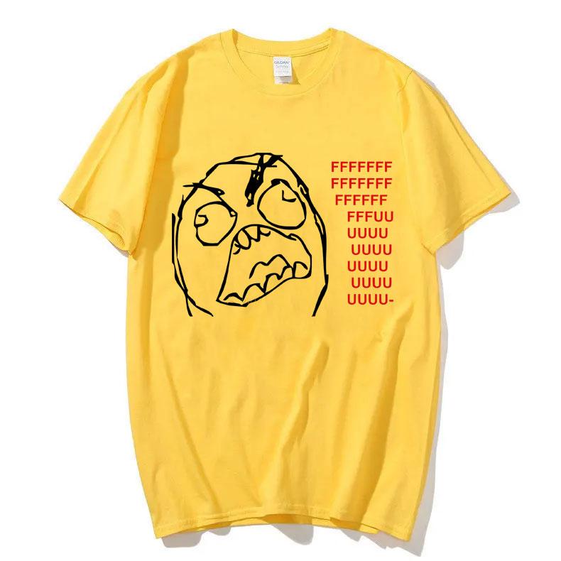 Rage Guy Funny Meme Tshirt Male Fashion Brand Tshirt Unisex Women Casual Oversized Pure Cotton Tees Unsiex Vintage Short Sleeve