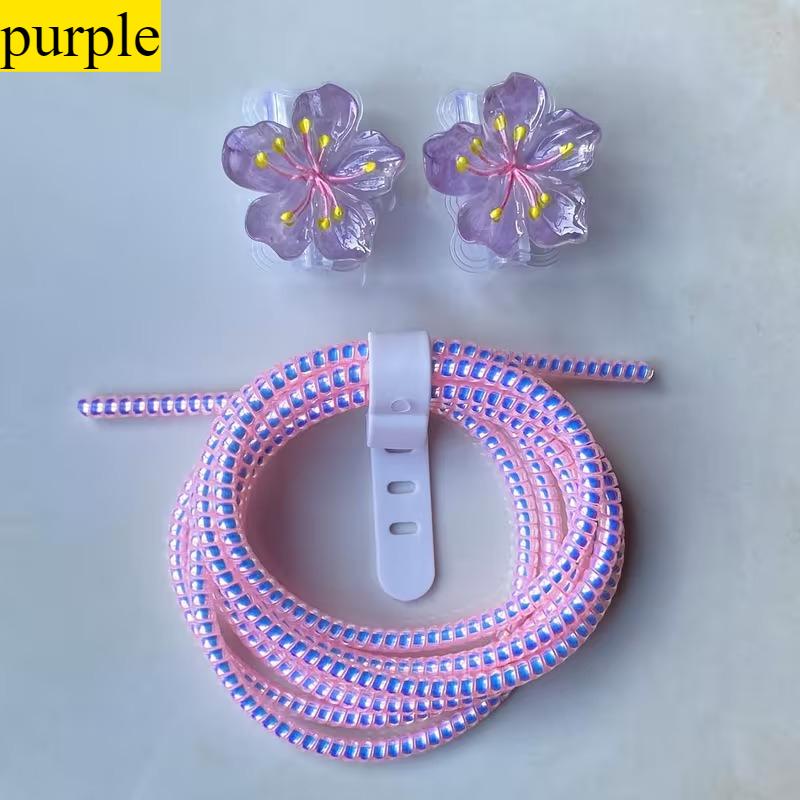 Colorful Floral Laser Printed Round Charger Cable Protector Universal Type-C Data Line Anti-break Protective Sleeve