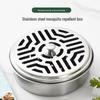 Portable Stainless Steel Fireproof Mosquito Coil Holder with Lid - Outdoor Repellent Tray