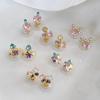 2024 Sweet Zircon Heart & Butterfly Mini Earrings - Colorful, Exquisite, Small