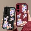 Colorful Floral Print Matte Soft Case For Samsung S25 Ultra S24 FE S23 S22 A16 A56 A36 A15 A55 A35 A54 A34 TPU Shockproof Lens Protection Phone Cover