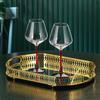 CRISTALGLASS Burgundy Wine Glass Set Large Crystal Glass Red Wine Stemware 460ml 2 Pieces Red Stem