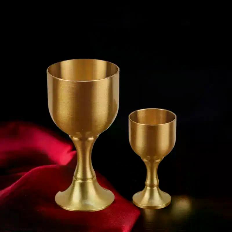 Brass Wine Glass Restaurant Goblet Tabletop Red Wine And White Wine Trumpet Copper Crafts Copper Decoration Mini Shot Glass