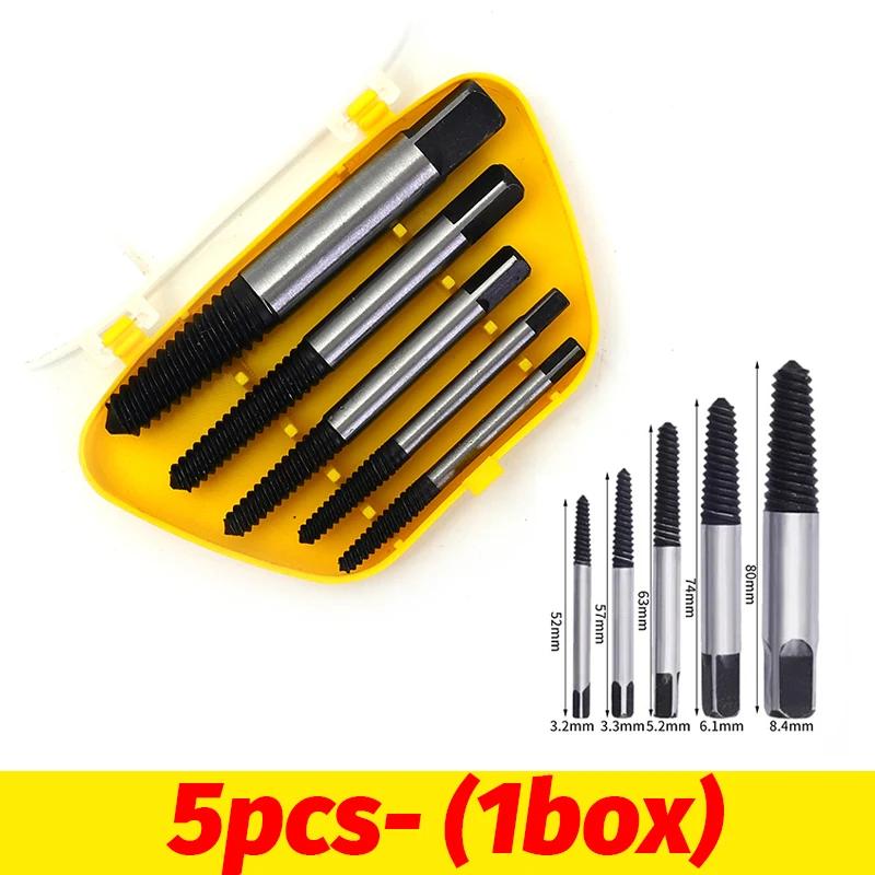 

11/6/5 шт. Экстрактор для поврежденных сломанных винтов из углеродистой стали, Сверла, Экстрактор для сломанных болтов, Инструменты для удаления экстрактора для ремонта водопроводных труб
