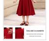 Fashionable Red New Year Princess Dress for Girls, Medium-Large, Autumn/Winter Lady-like Style
