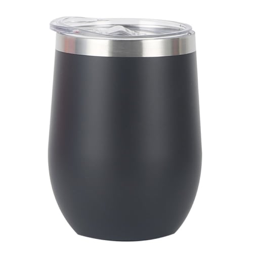 Vacuum Insulated Tumbler with Lid, Keeps Drinks Hot or Cold, Stainless Steel, Perfect for Camping, Large Capacity, Cute, 350ml, Black