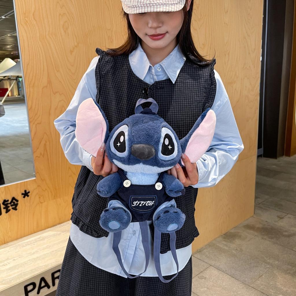 Kawaii Stitch Bag Plush Backpack Bagpack Double Shoulder Crossbody Bag Storage Pouch Plushie Anime Toy Gift for Girls