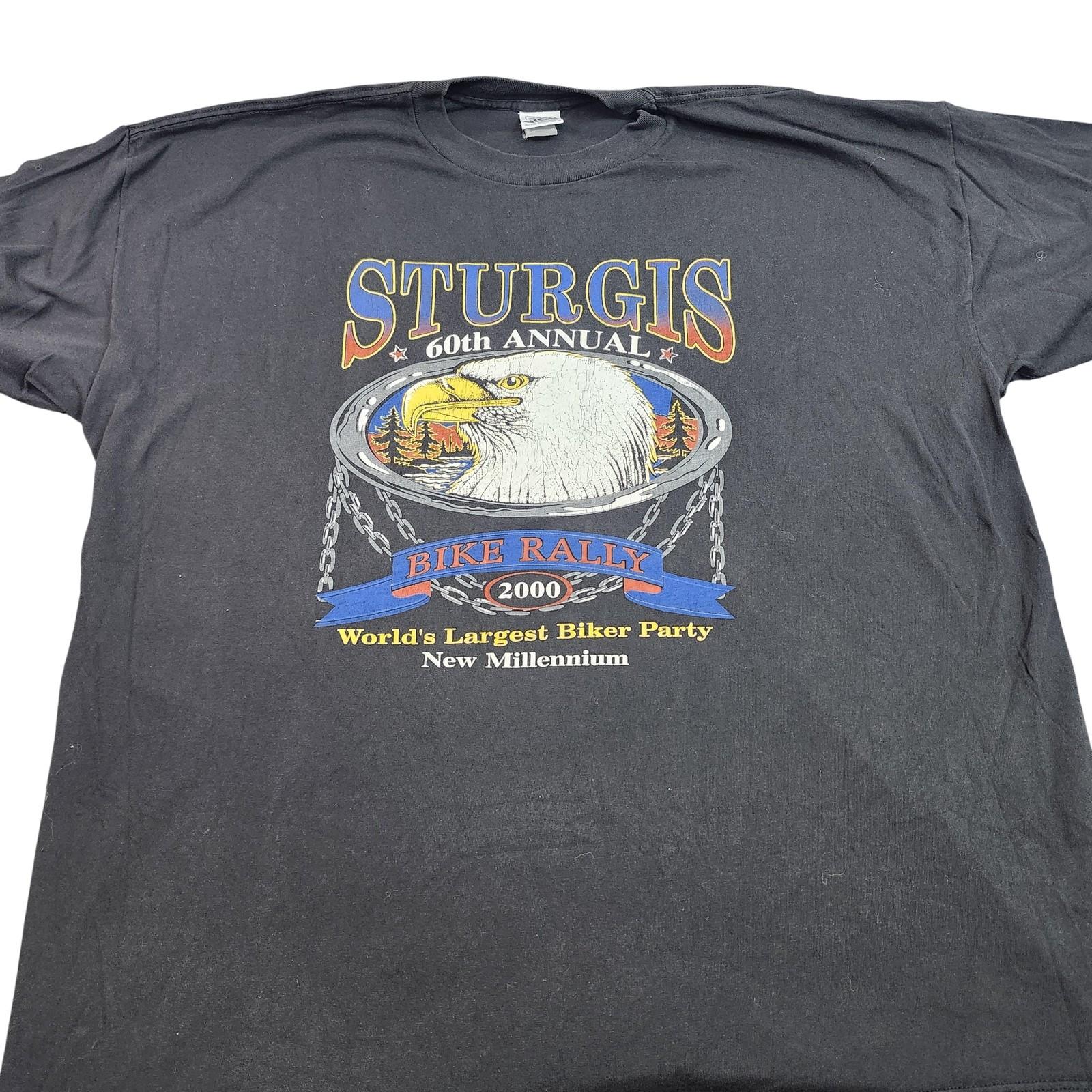 Vintage Sturgis Bike Rally Shirt Mens 2XL Black Eagle 60th Annual 2000 WCW Unisex T-Shirt XL
