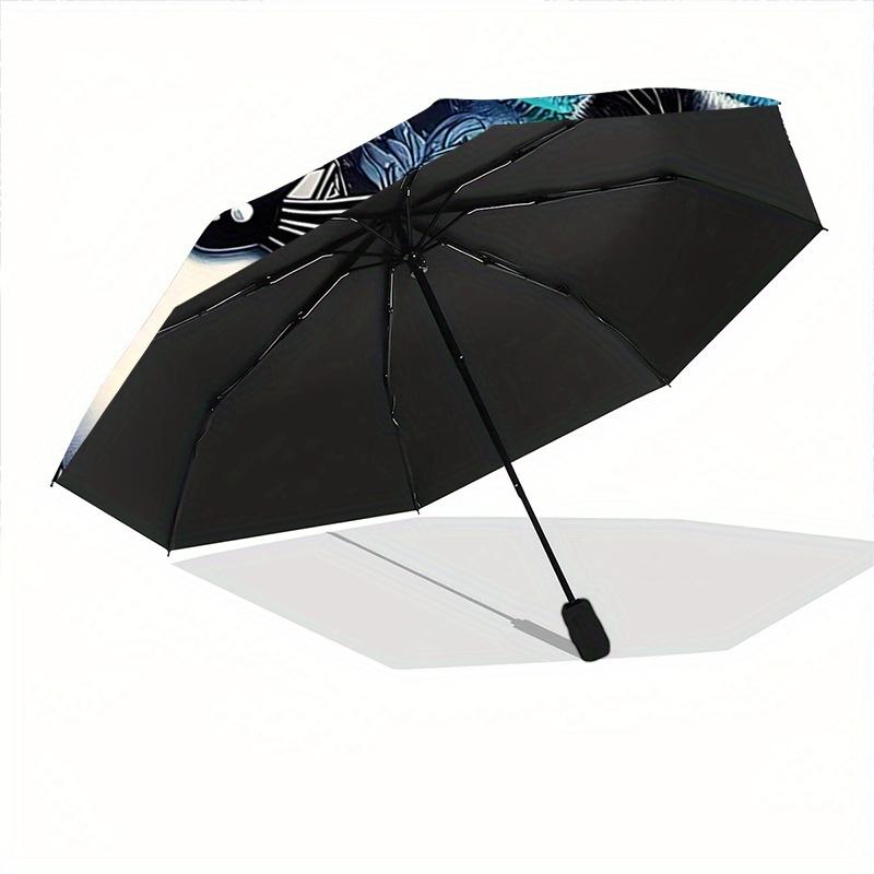 1pc Halloween Nightmare Before Christmas Ideas Automatic Opening and Closing Umbrella, Lightweight 3-Fold, With Cute Cartoon Characters, Sui