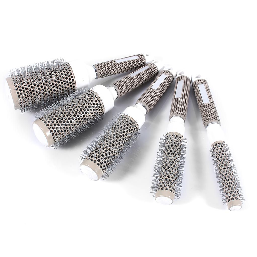 5 Sizes Style Healthy Salon Barber Brushes High Temperature Resistant Ceramic Iron Round Comb