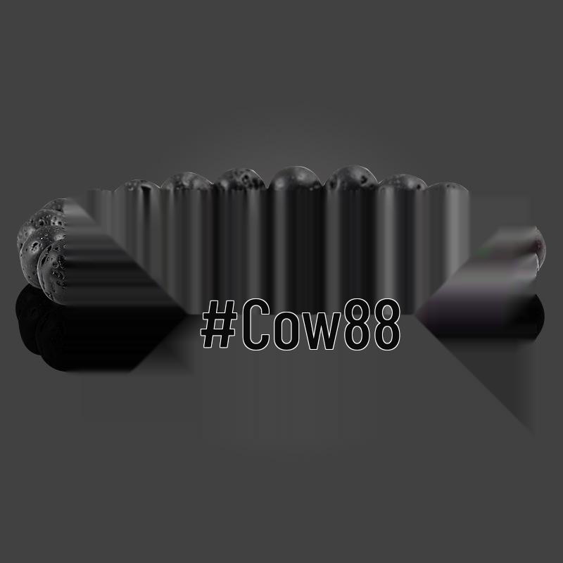 Turquoise Cross Elastic Yoga Bracelet with Black Volcanic Stone