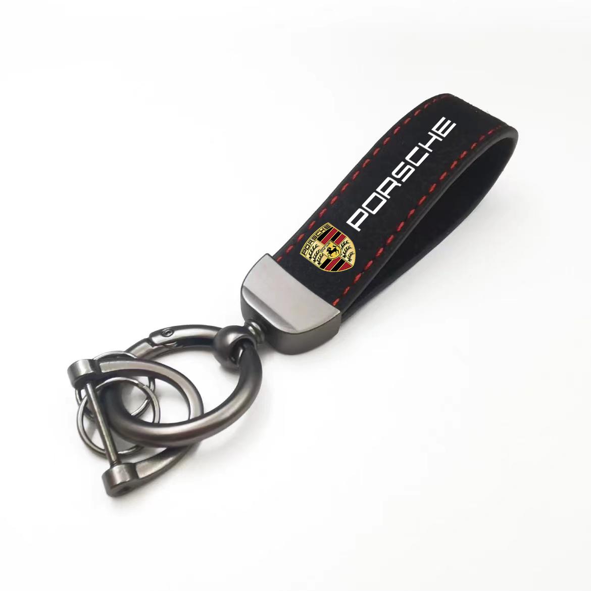 

Car Suede Keychain Zinc Alloy Key Ring Accessories For Porsche Panamera Taycan 911 718 Macan Cayenne Boxster Cayman 918 Pajun