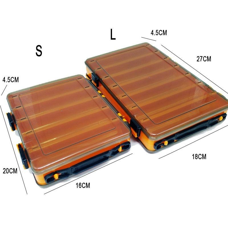 Angelbox mit 14 Fächern, Angelzubehör, Köderhakenboxen, Aufbewahrung, doppelseitig, hochfest, Angelköder-Tackle-Box
