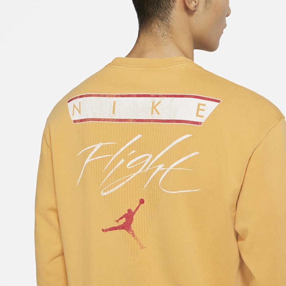 Jordan Logo Print Crew Neck Sweatshirt Men Tops Yellow DD0966-217