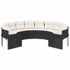 Round Garden Sofa with Cushions Black Poly Rattan