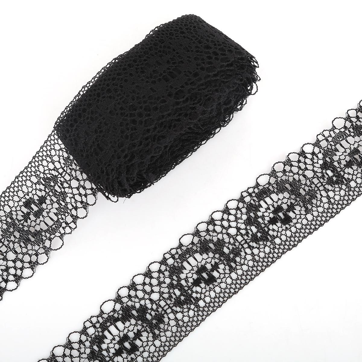 

10Yard/lot Lace Trim Ribbon 4cm Rustic Wedding Decoration Handcrafted Embroidered Party Clothes Dress Decoraiton 40mm 10yard чёрный