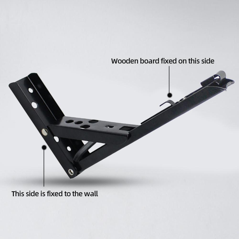 8/10/12/14Inch Triangle Folding Angle Bracket Adjustable Wall Mounted Shelf Brackets Heavy Duty Metal Collapsible Shelf Bracket