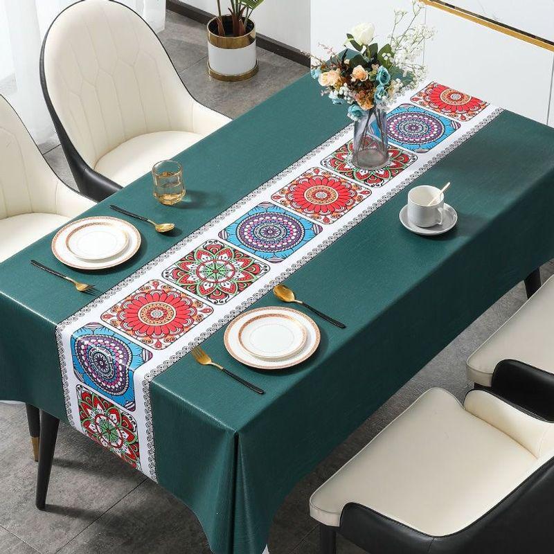 Oval & Rectangular Wash-Free Tablecloth - New Chinese Style for Coffee & Dining Tables