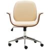 Office Chair Cream Bentwood and Faux Leather