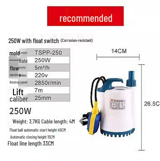 Pompă submersibilă silențioasă compactă, rezistentă la acizi și alcali, rezistentă la coroziune, cu înălțime mare de pompare și aspirație inferioară