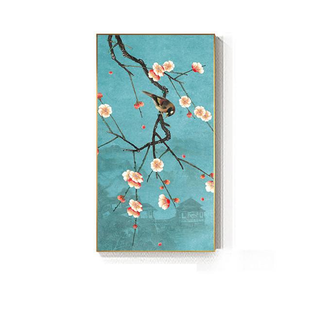 Classical Chinese Style Flower and Bird Landscape Canvas Painting Wall Art Picture Posters and Prints for Living Room Home Decor No Frame