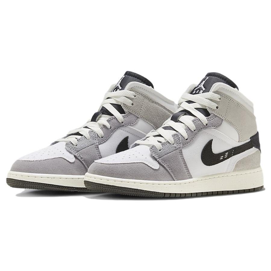 Jordan 1 Mid SE Craft White Cement Grey Black GS FD9091-002