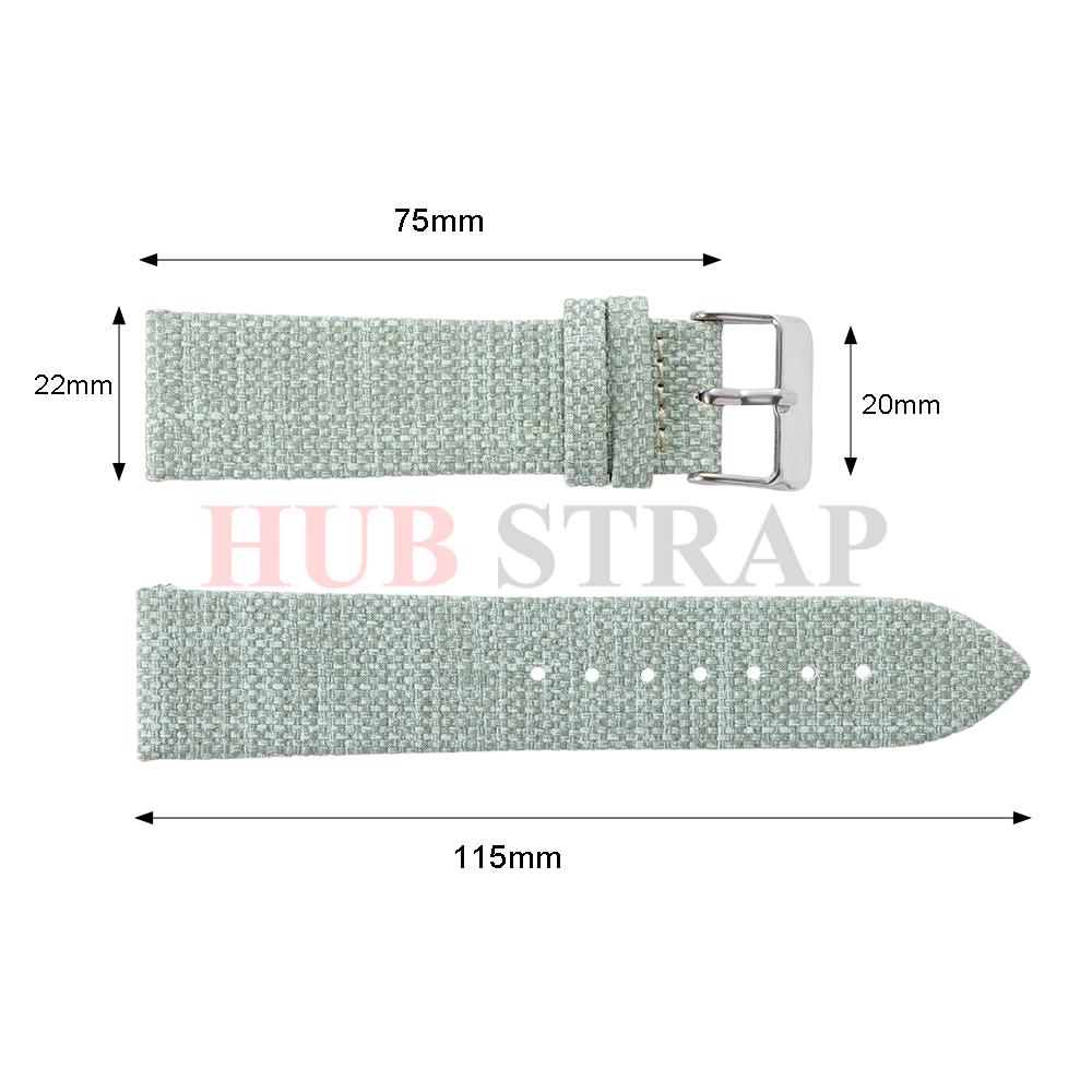 Premium Denim 18mm 20mm 22mm 24mm Sailcloth Watch Band Business Style Fabric Strap Nylon Sports Wrist Bracelet for Men Women