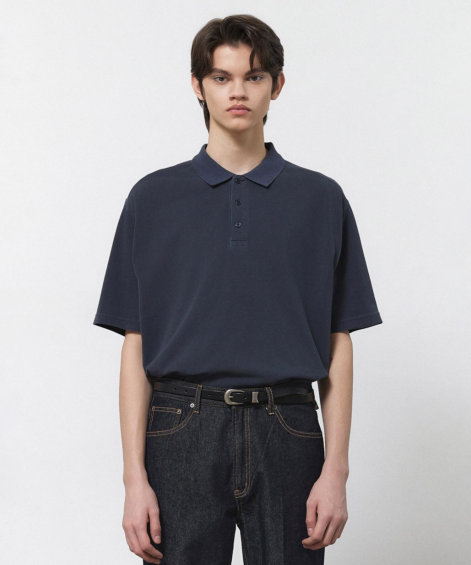 Garment-Dyed Pk Short-Sleeve T-Shirt Dark Navy Iets5E413N3 Dark Navy/00L