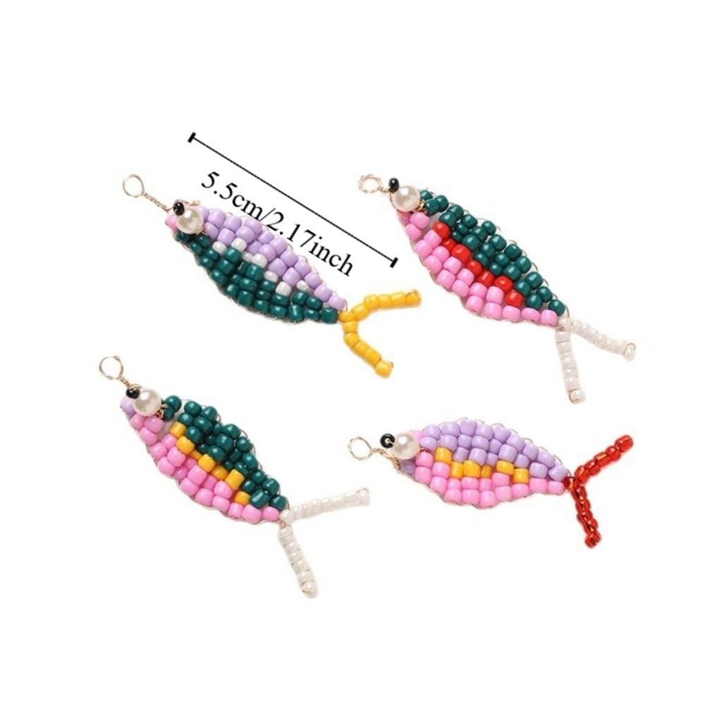 4pcs/set Cute Earring Accessories 3D Fish Shaped Colorful Jewelry Making Material Cartoon Handmade Craft Beads Diy Charms
