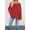 MGHR Women's Fashion Casual Solid Color Print Autumn Winter Long Sleeve Loose Sweaters