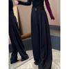 Summer Cool New Trendy Black Thin Loose Wide-Leg Pants for Women, High-End Versatile Casual Pants